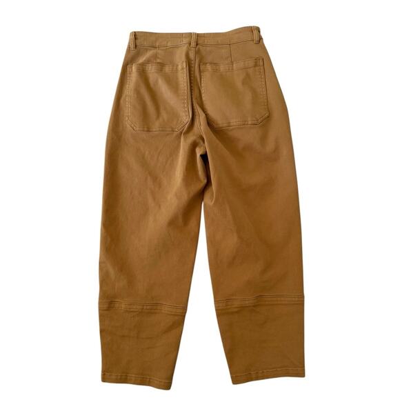 Everlane The Utility Barrel Pants Curved Cotton Stretch Gold Brown Womens Size 4 - Picture 7 of 13